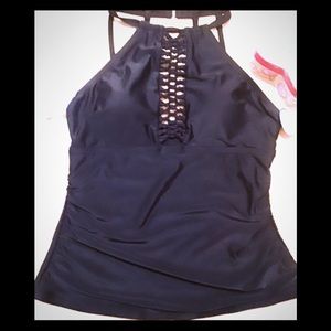 🏝BNWT SWIMSUITS FOR ALL SLIMMING BLACK HALTER